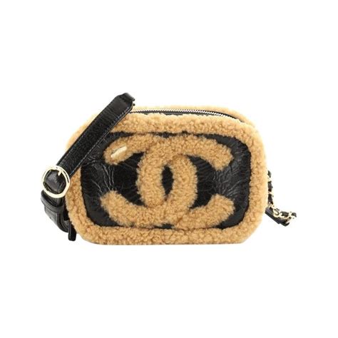 chanel shearling waist bag|Chanel 2020 large bowling bag.